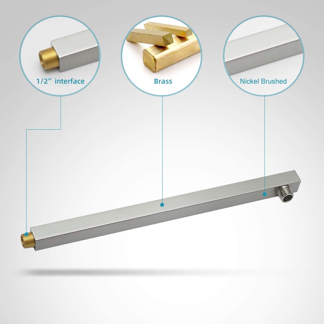 zazzeri 10 Inch Square Bathroom Shower Combo Set in Brushed Nickel - buyfaucet.com