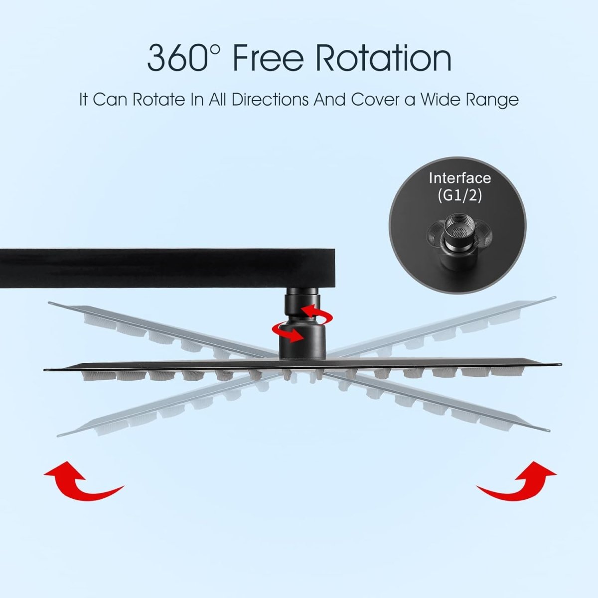 zazzeri 10 Inch Square Stainless Steel Rainfall Bathroom Ceiling Showerhead Black - buyfaucet.com
