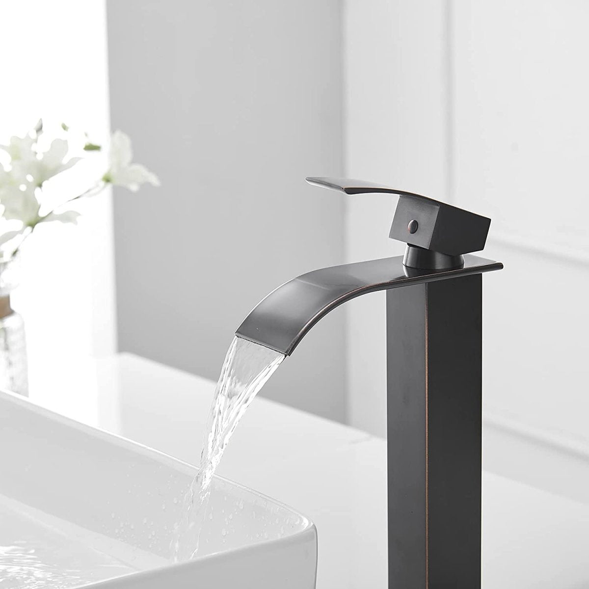 zazzeri Single Hole Waterfall Bathroom Faucet Oil Rubbed Bronze - buyfaucet.com