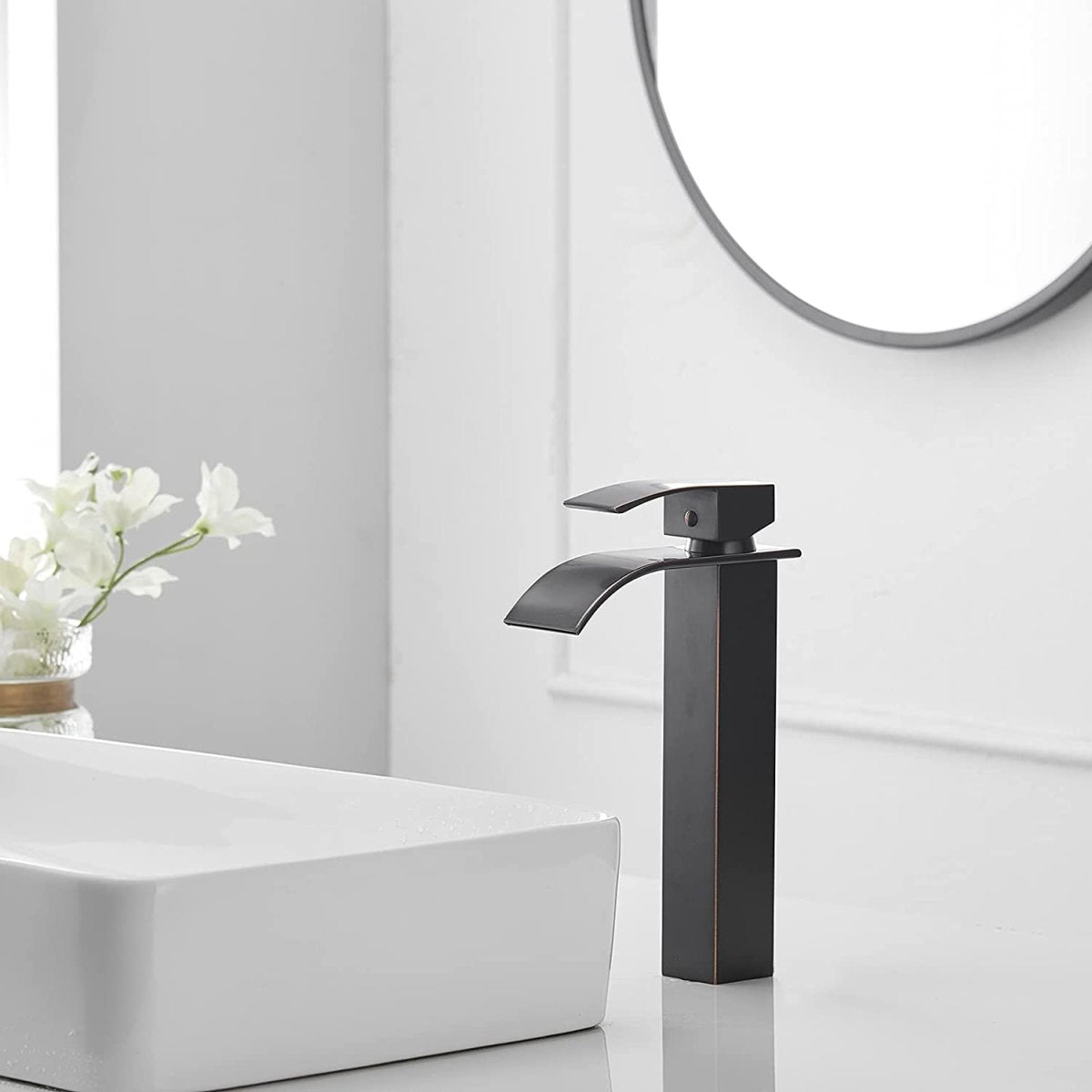 zazzeri Single Hole Waterfall Bathroom Faucet Oil Rubbed Bronze - buyfaucet.com