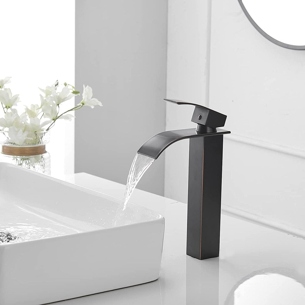 zazzeri Single Hole Waterfall Bathroom Faucet Oil Rubbed Bronze - buyfaucet.com