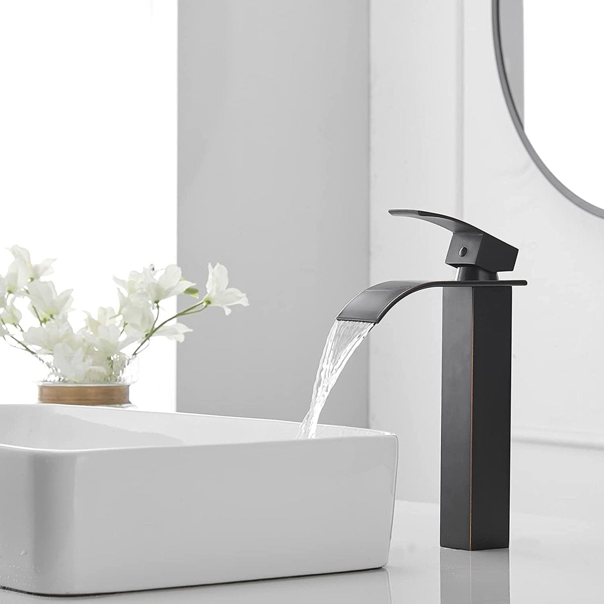 zazzeri Single Hole Waterfall Bathroom Faucet Oil Rubbed Bronze - buyfaucet.com