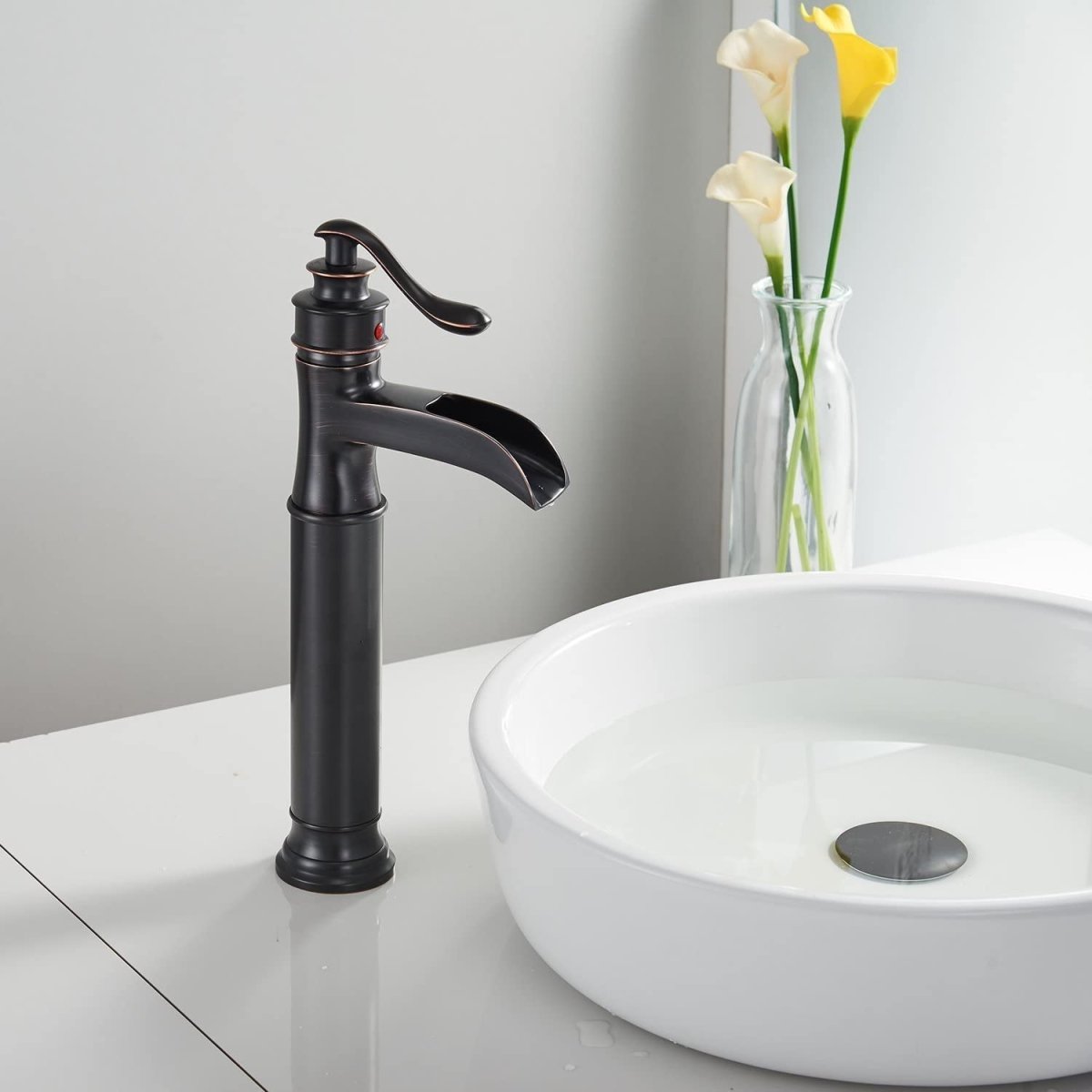 zazzeri Waterfall Single Hole Bathroom Faucet Oil Rubbed Bronze - buyfaucet.com
