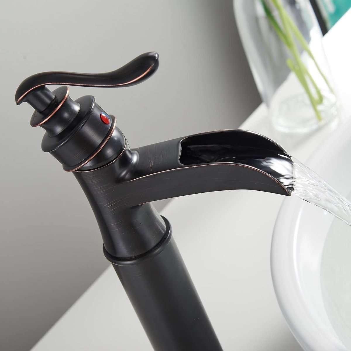 zazzeri Waterfall Single Hole Bathroom Faucet Oil Rubbed Bronze - buyfaucet.com