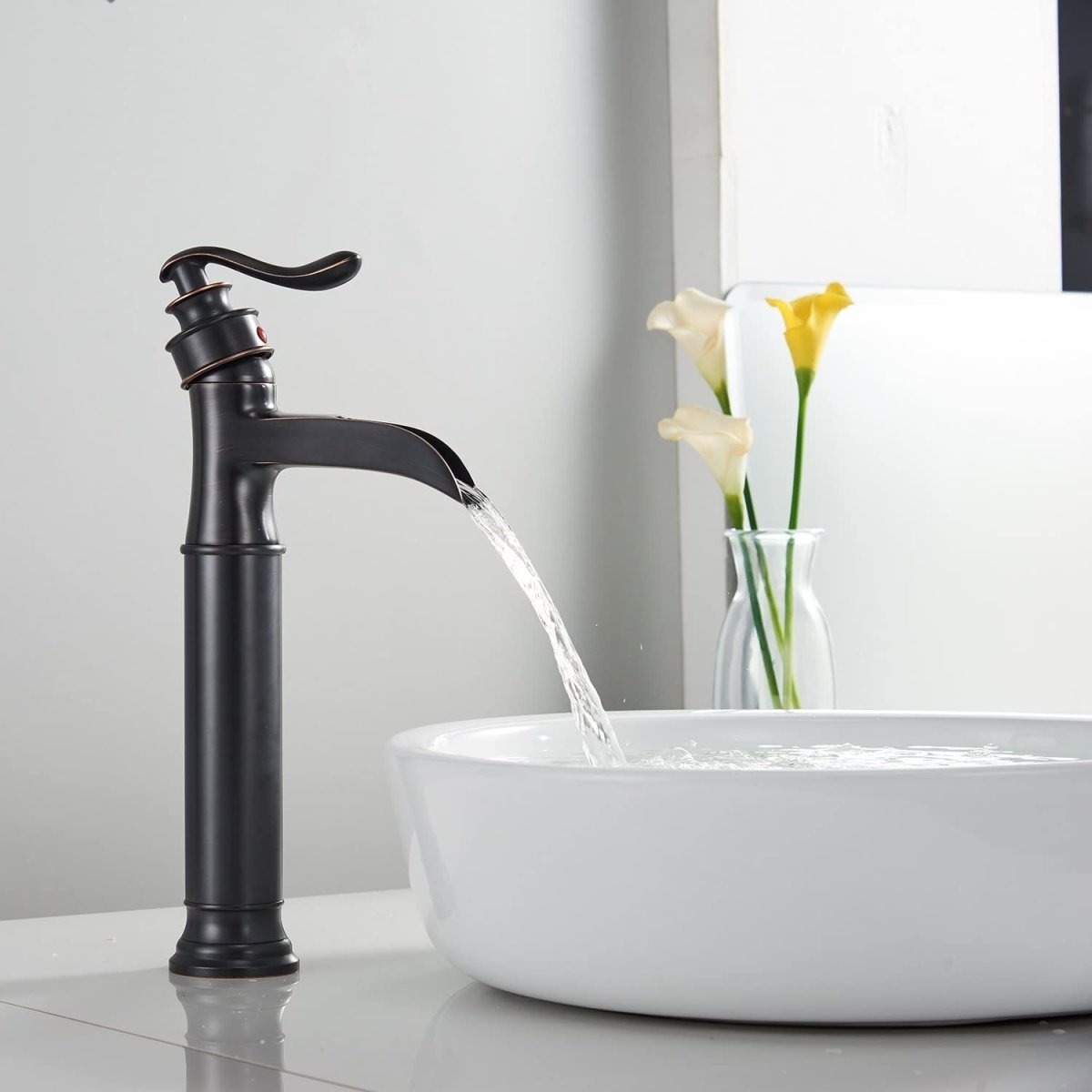 zazzeri Waterfall Single Hole Bathroom Faucet Oil Rubbed Bronze - buyfaucet.com