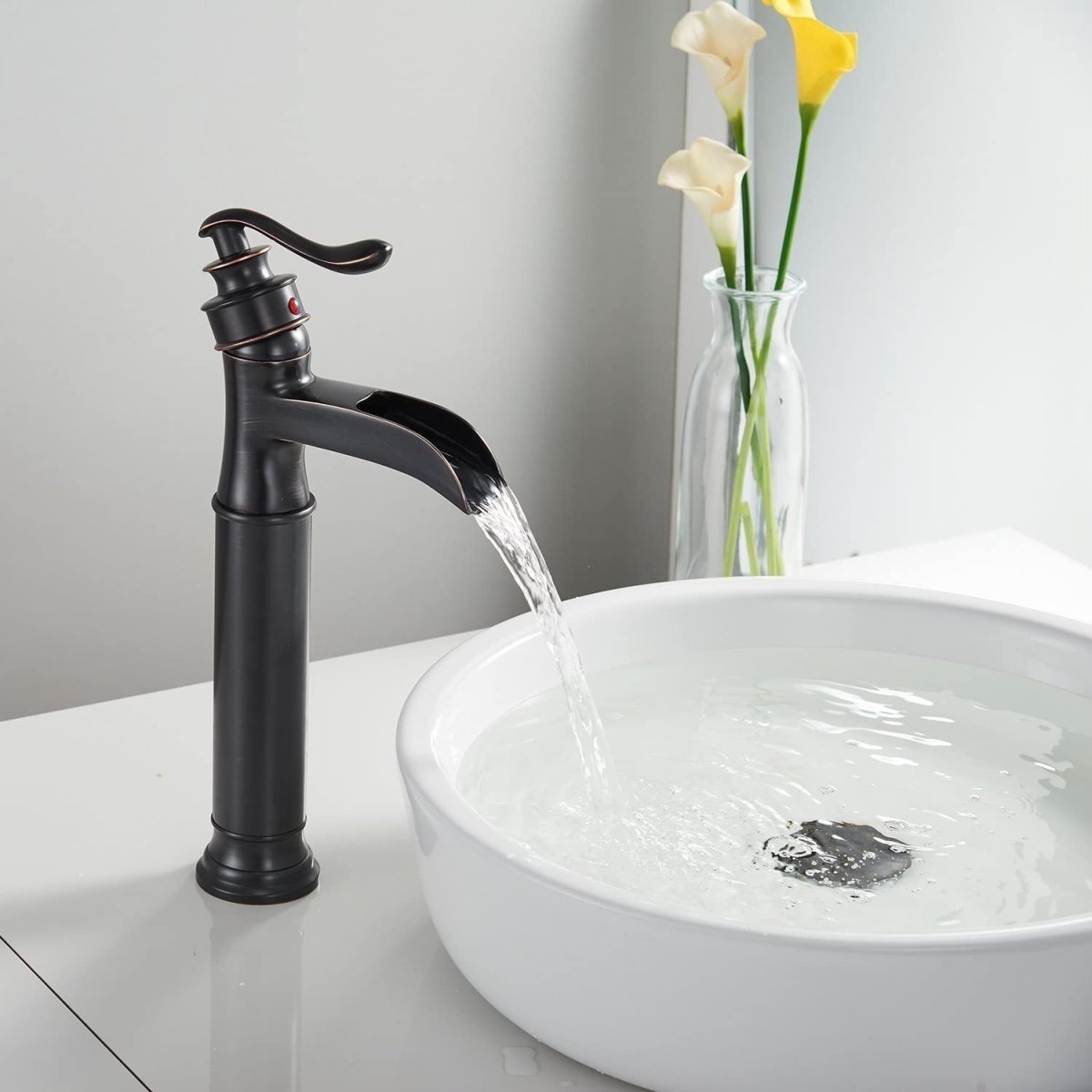 zazzeri Waterfall Single Hole Bathroom Faucet Oil Rubbed Bronze - buyfaucet.com