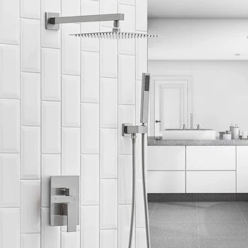 1-Handle 2-Sprayers 16'' Showerhead Shower Faucet Nickel - buyfaucet.com