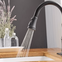 1-Handle Pull-Down Sprayer 3 Spray Kitchen Faucet Black-1 - buyfaucet.com