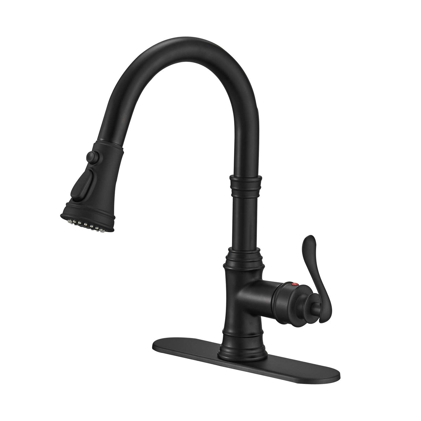 1-Handle Pull-Down Sprayer 3 Spray Kitchen Faucet Black - buyfaucet.com