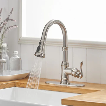 1-Handle Pull-Down Sprayer 3 Spray Kitchen Faucet Brushed Nickel - buyfaucet.com
