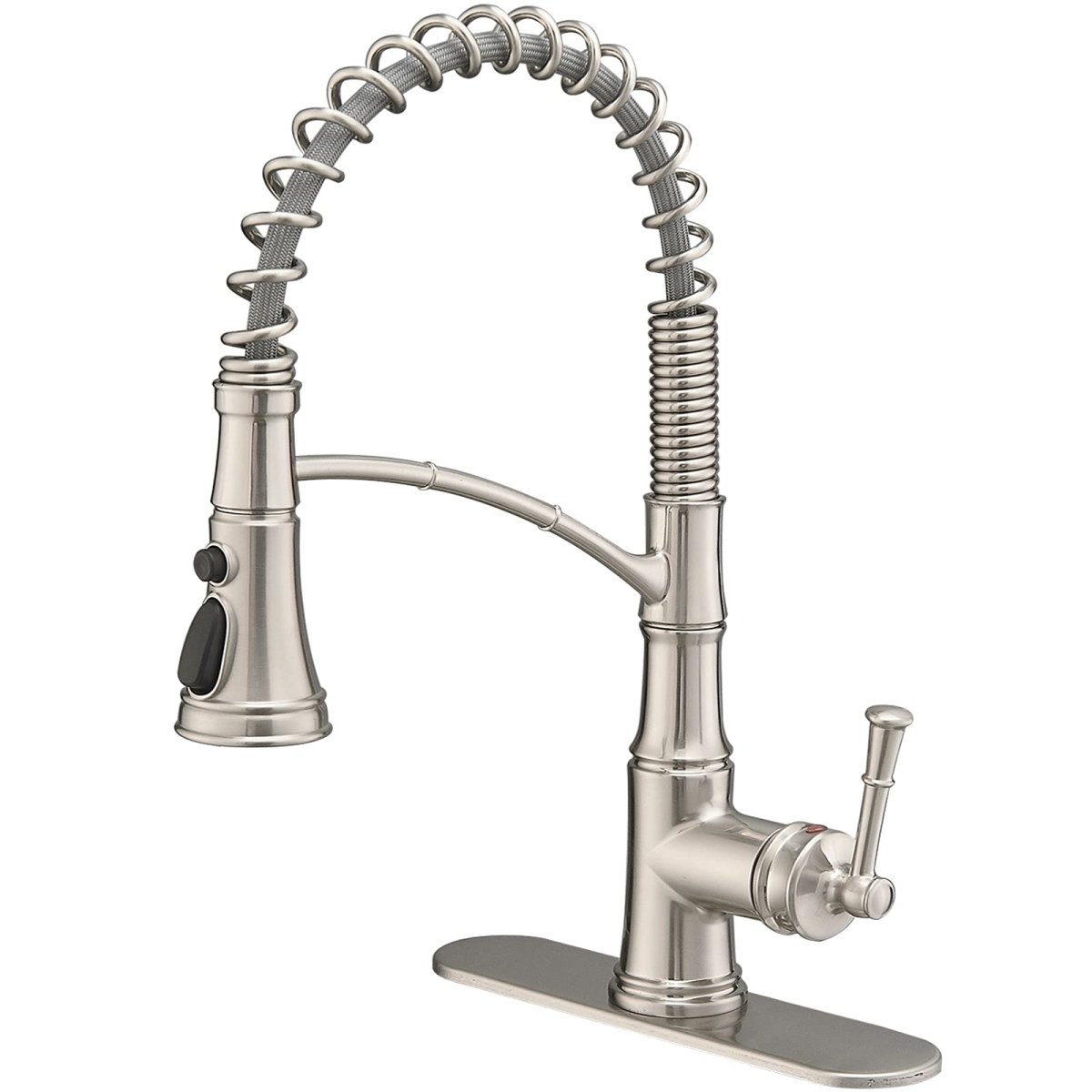1 Handle Pull-Down Sprayer 3-Spray Kitchen Faucet Nickel - buyfaucet.com