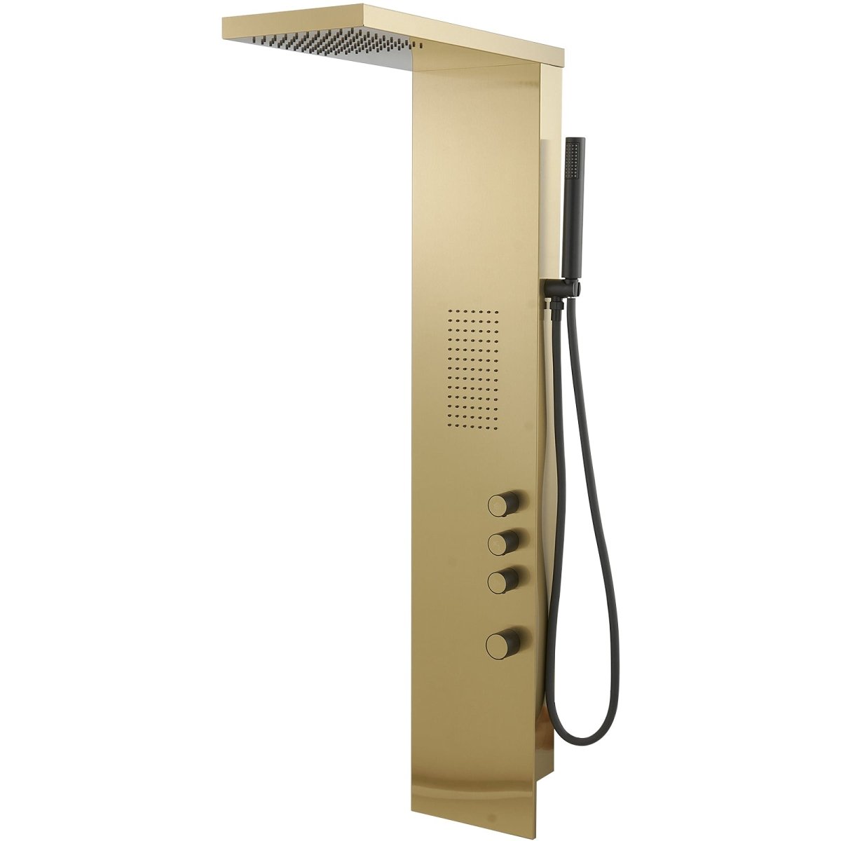 1-Jet Shower Panel System with Shower Head and Shower Wand Gold - buyfaucet.com