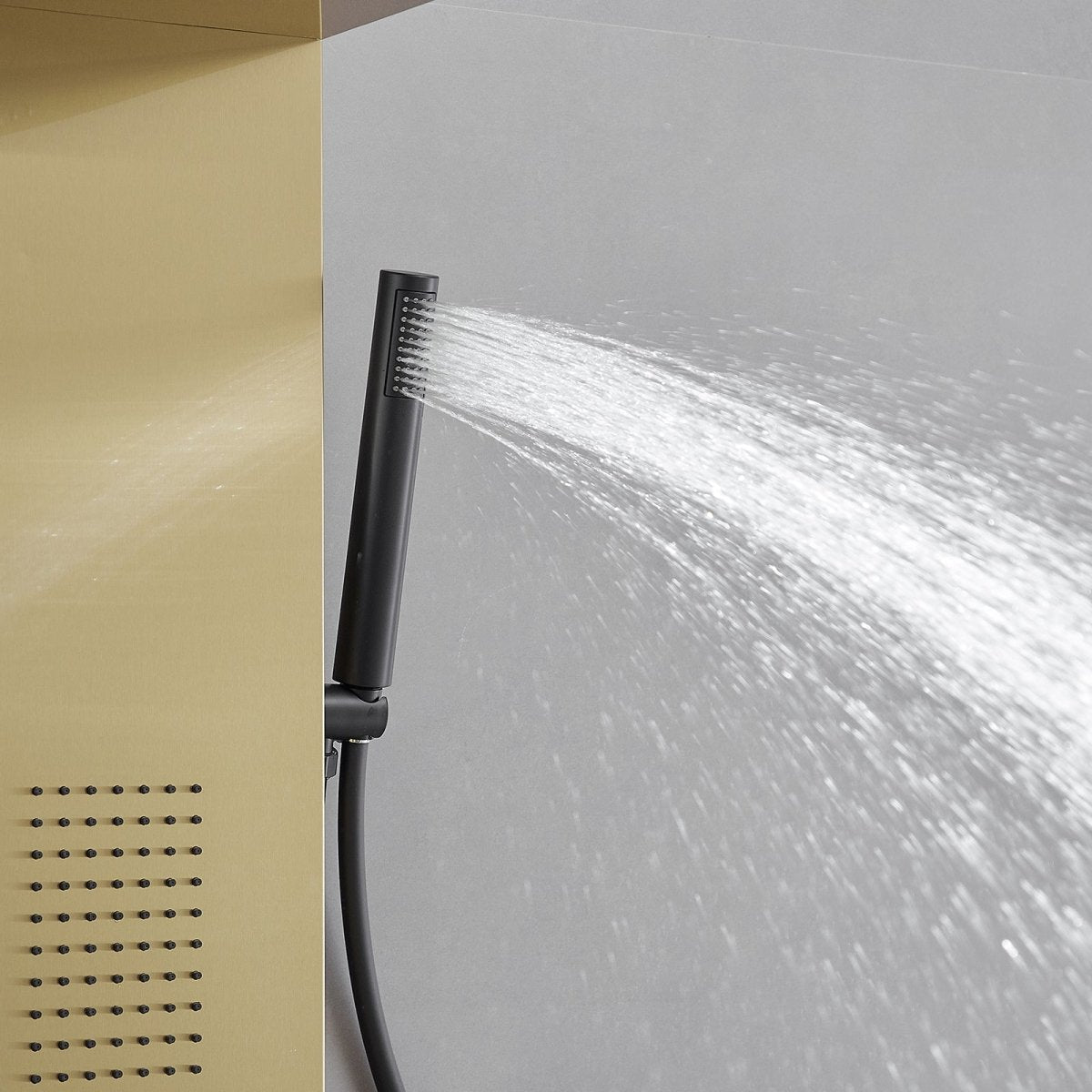 1-Jet Shower Panel System with Shower Head and Shower Wand Gold - buyfaucet.com