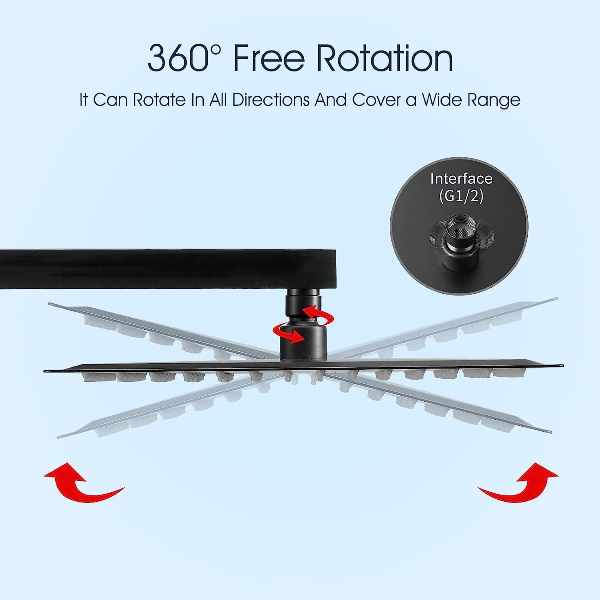 10 Inch 304 Stainless Steel Rainfall Shower head Black - buyfaucet.com