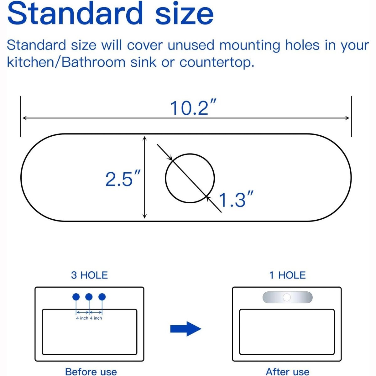 10 Inch Faucet Hole Cover Deck Plate Chrome - buyfaucet.com