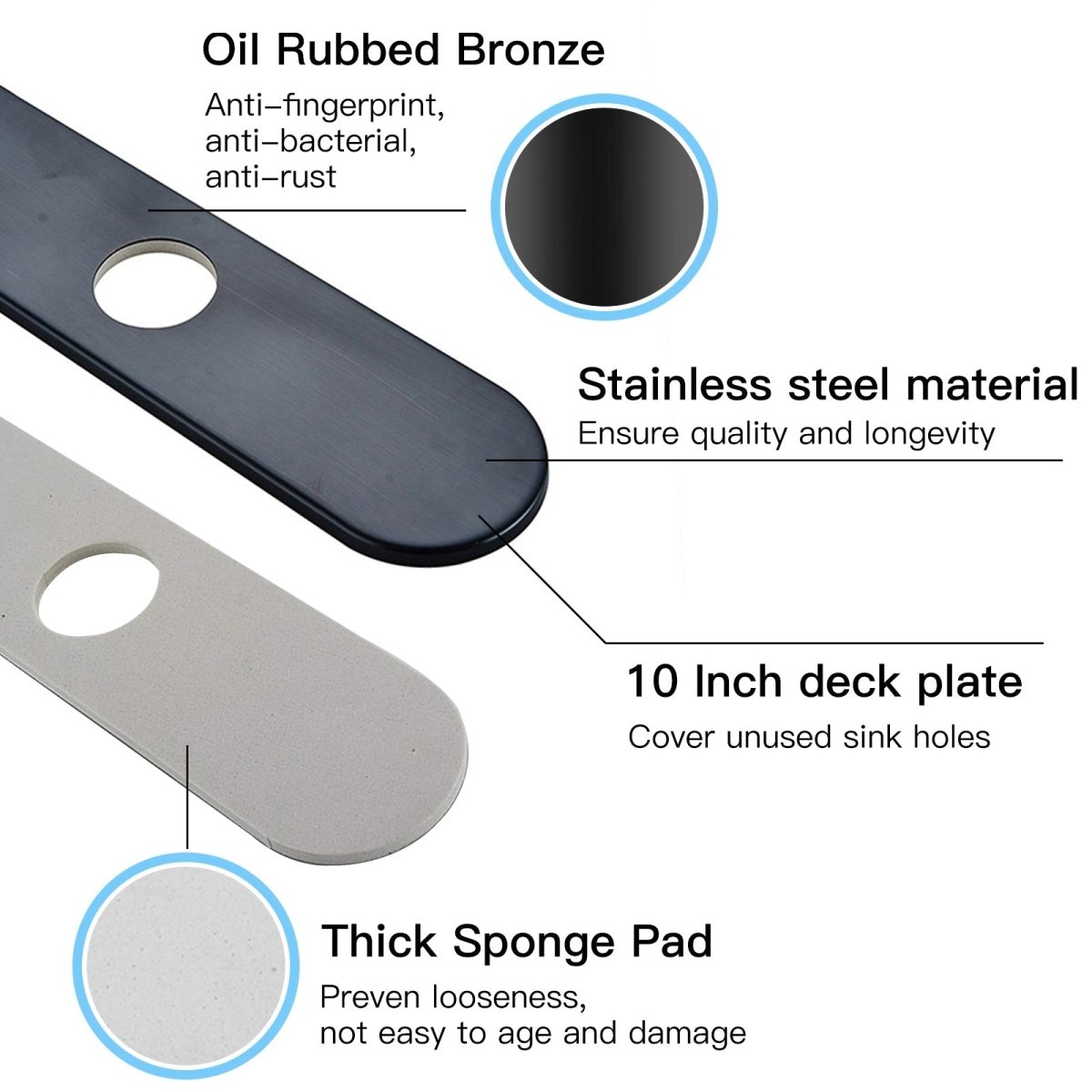10 Inch Faucet Hole Cover Deck Plate Oil Rubbed Bronze - buyfaucet.com