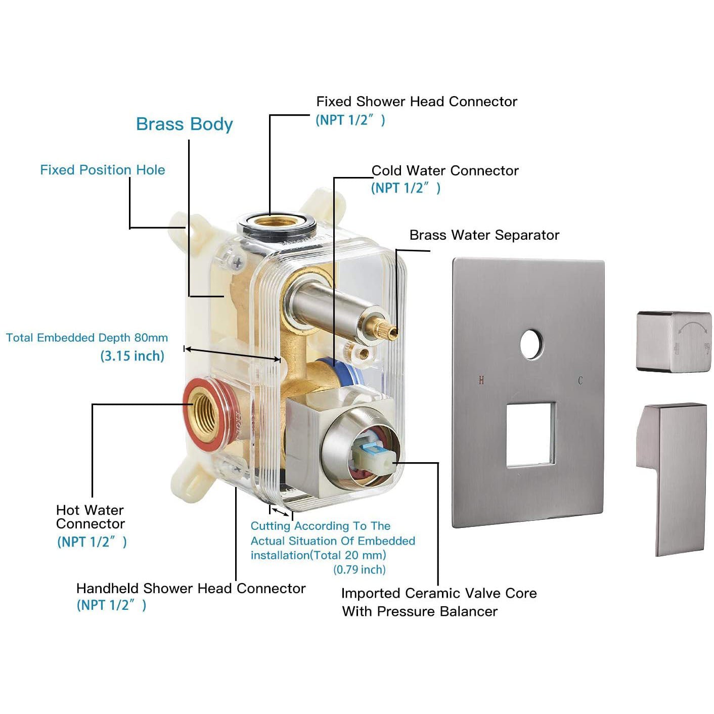 10 Inch Square Bathroom Shower Combo Set In Brushed Nickel - buyfaucet.com