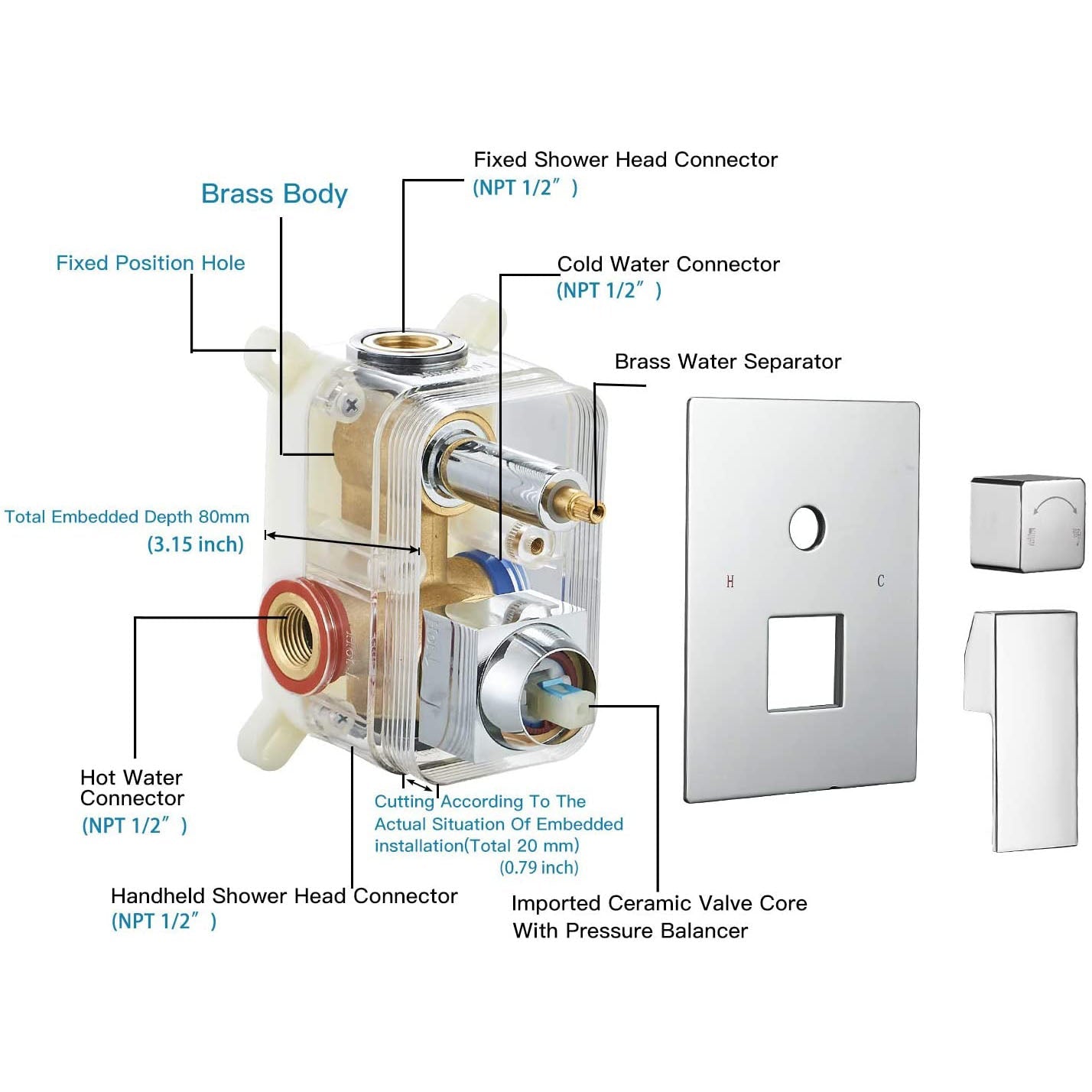 10 Inch Square Bathroom Shower Combo Set In Polished Chrome - buyfaucet.com