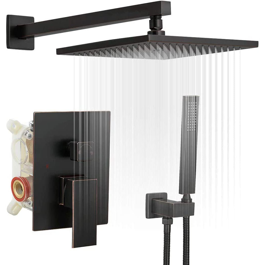 10 Inch Square Bathroom Shower Combo Set Oil Rubbed Bronze-1 - buyfaucet.com