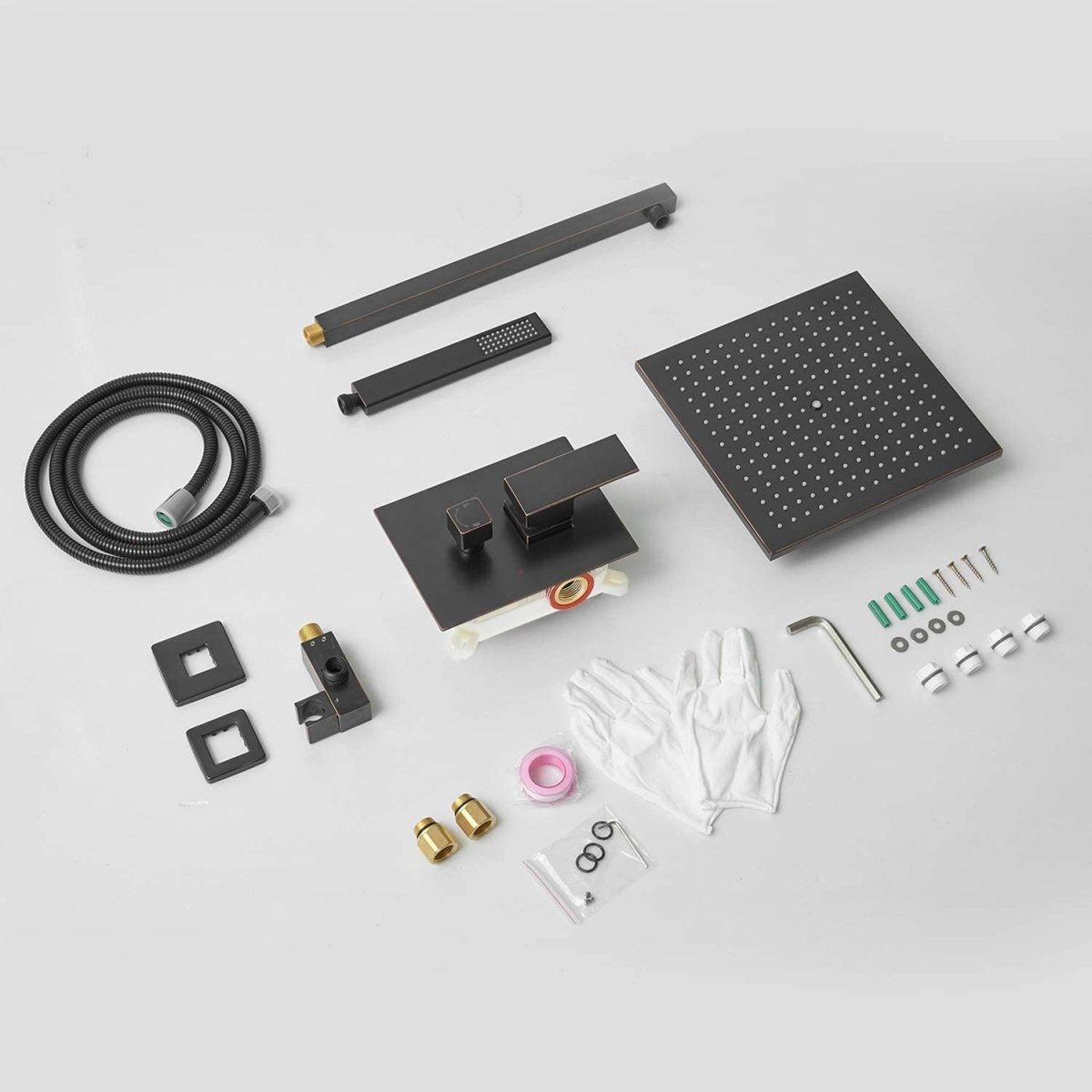 10 Inch Square Bathroom Shower Combo Set Oil Rubbed Bronze-1 - buyfaucet.com