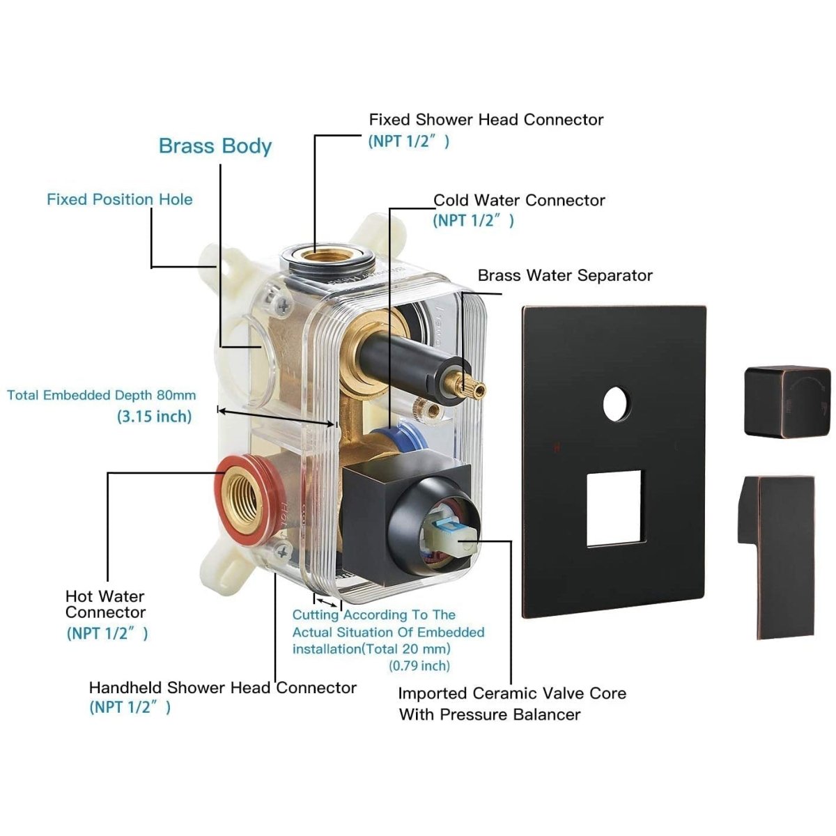 10 Inch Square Bathroom Shower Combo Set Oil Rubbed Bronze-1 - buyfaucet.com