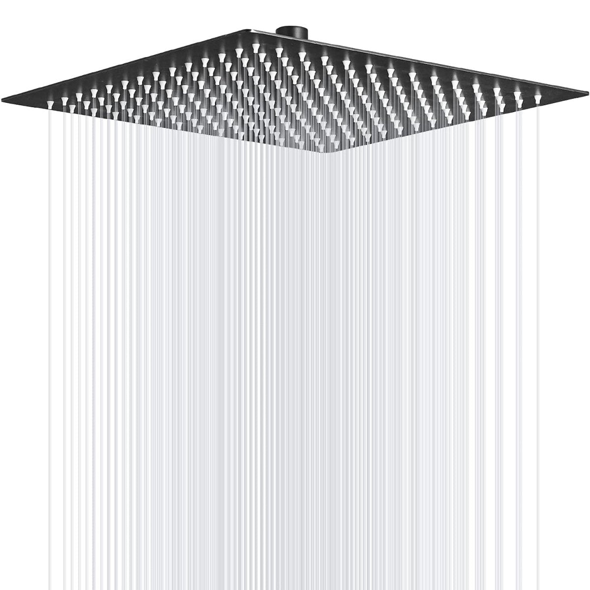 12 Inch 304 Stainless Steel Rainfall Shower Head Black - buyfaucet.com
