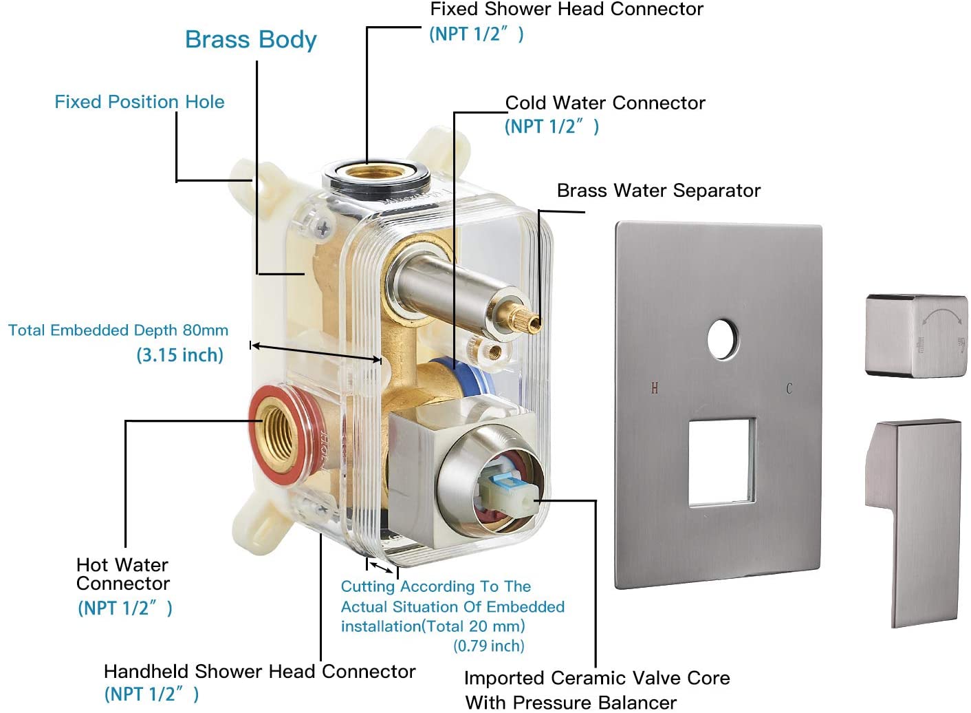 2-1 function Wall Mounted Shower Kit Brushed Nickel - buyfaucet.com