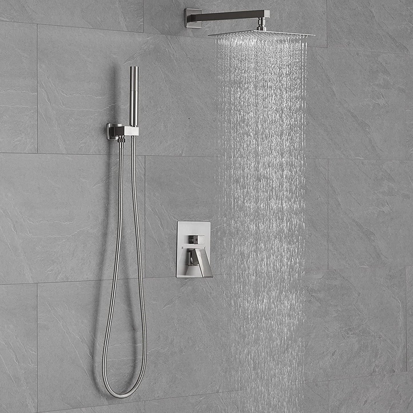 2-1 function Wall Mounted Shower Kit Brushed Nickel - buyfaucet.com