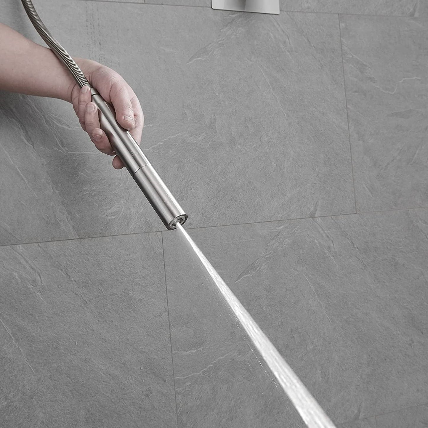 2-1 function Wall Mounted Shower Kit Brushed Nickel - buyfaucet.com