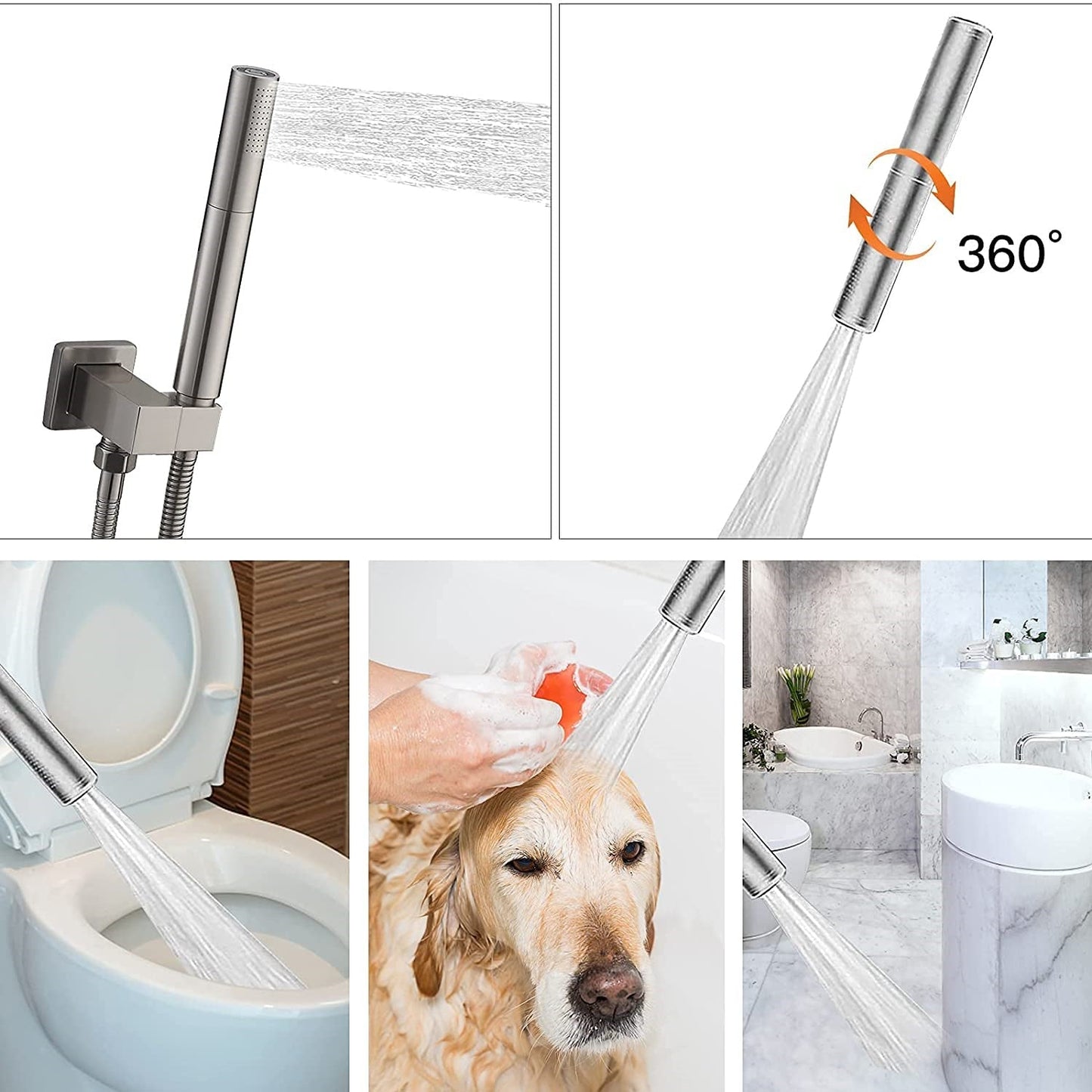 2-1 function Wall Mounted Shower Kit Brushed Nickel - buyfaucet.com