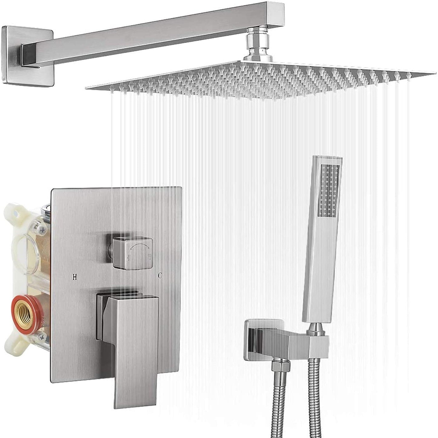 2-1 function Wall Mounted Shower Kit Brushed Nickel - buyfaucet.com