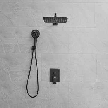 2-1 function Wall Mounted Shower Kit Matte Black - buyfaucet.com