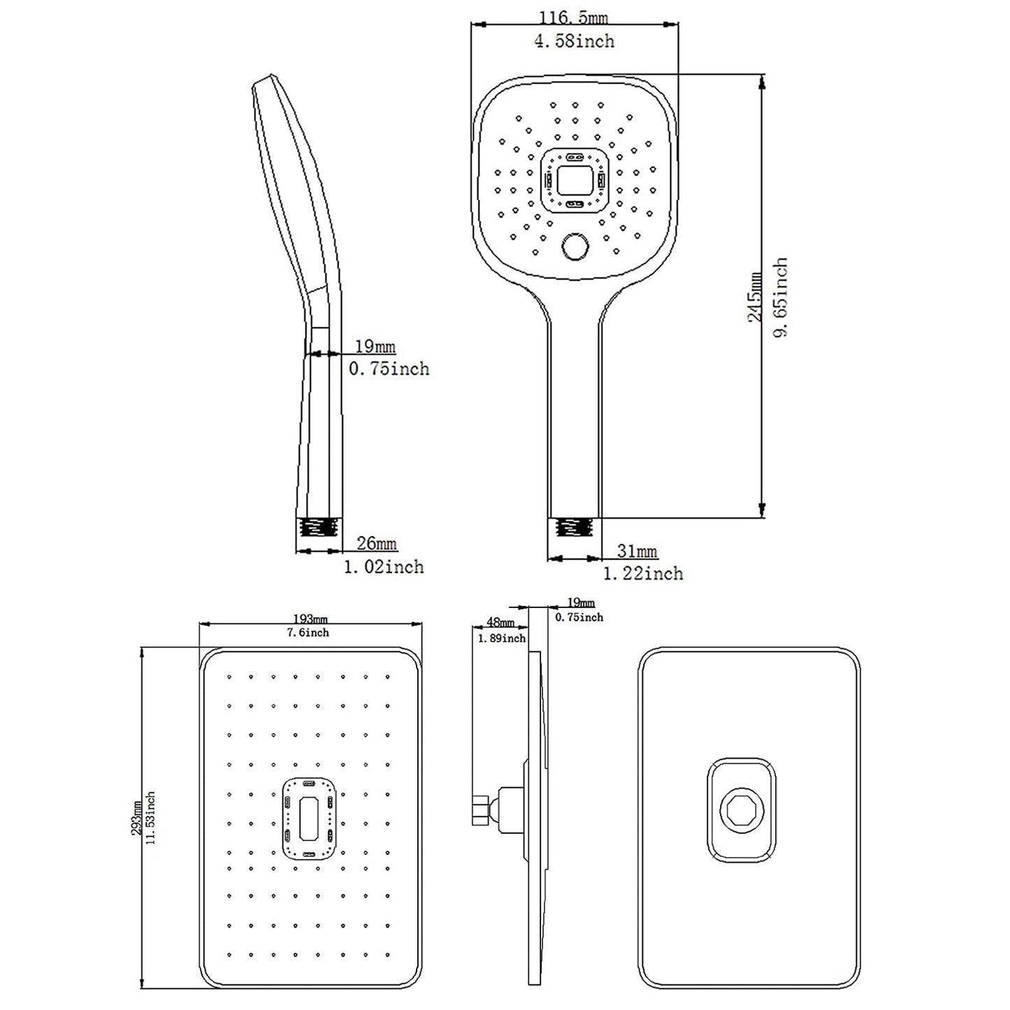 2-1 function Wall Mounted Shower Kit Matte Black - buyfaucet.com