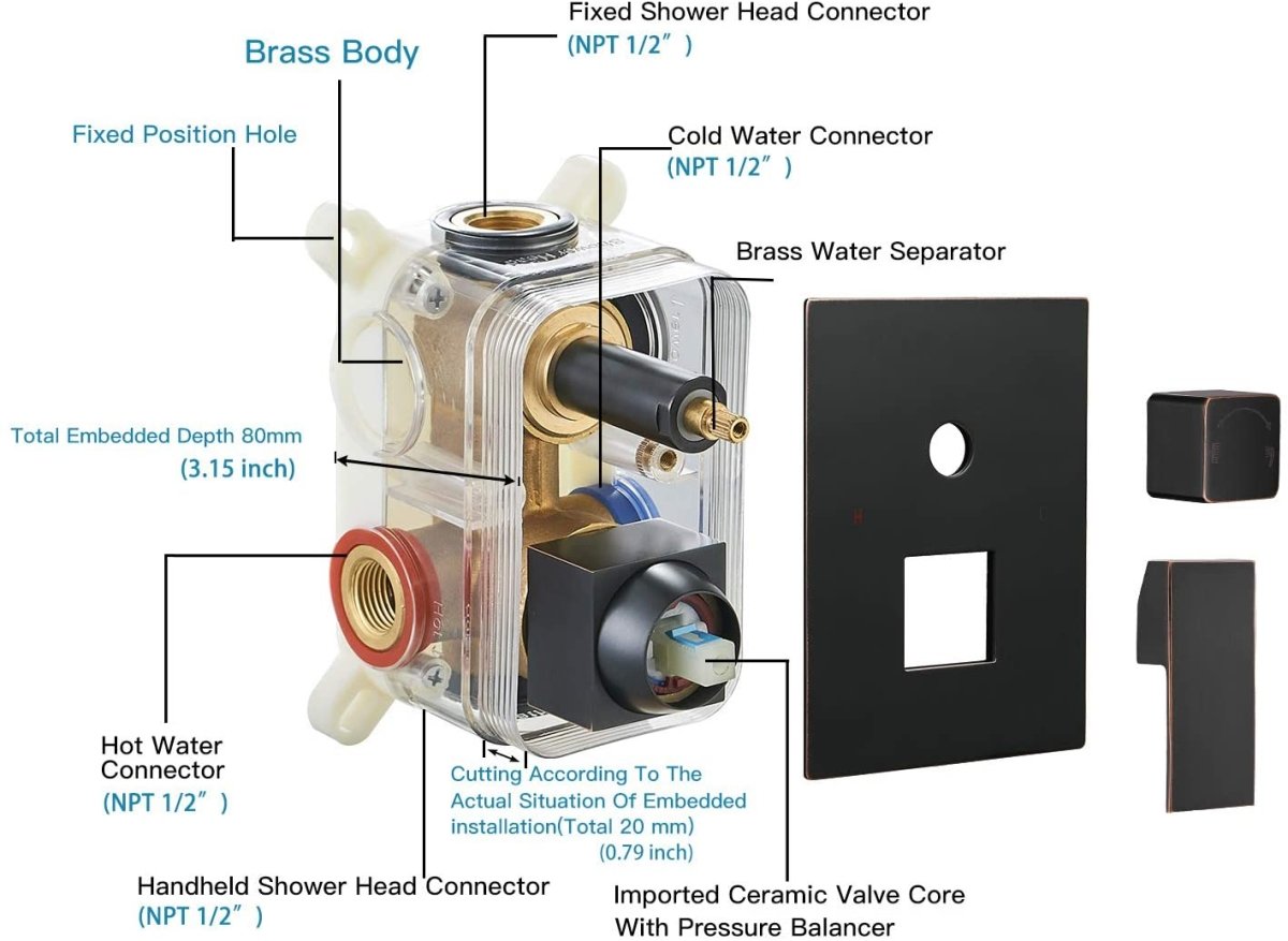 2-1 function Wall Mounted Shower Kit Oil Rubbed Bronze-1 - buyfaucet.com