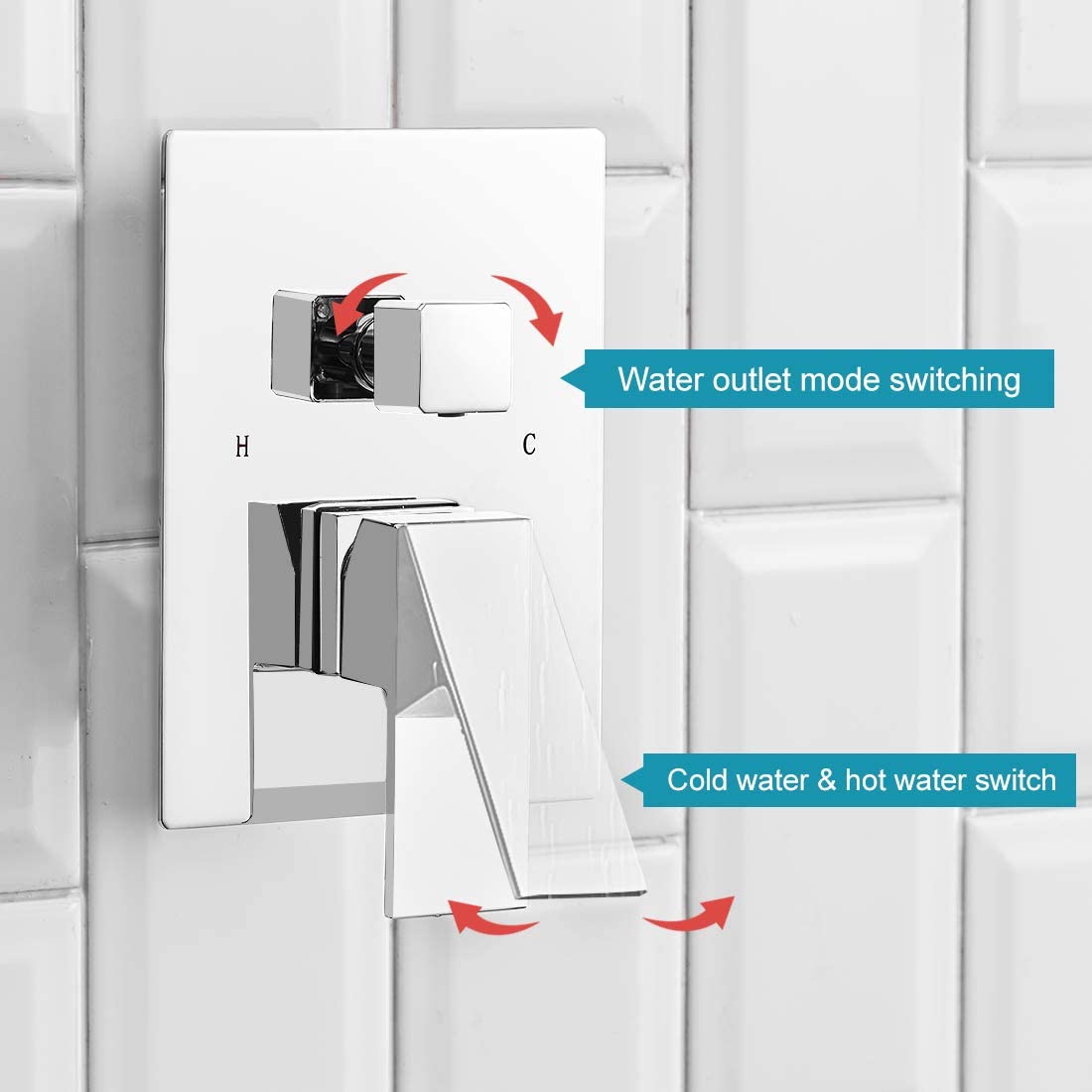2-1 function Wall Mounted Shower System Polished Chrome-1 - buyfaucet.com