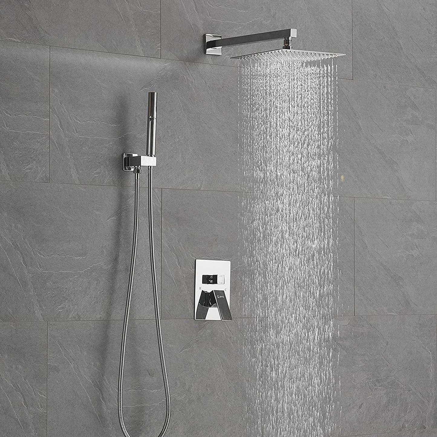 2-1 function Wall Mounted Shower System Polished Chrome - buyfaucet.com