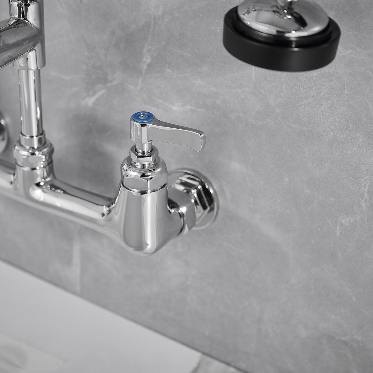 2-Handle Wall Mount Pre-Rinse Spray Kitchen Faucet Chrome - buyfaucet.com