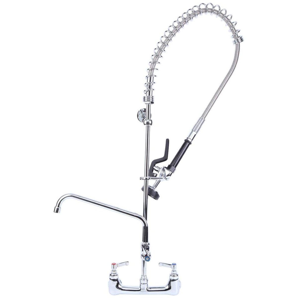 2-Handle Wall Mount Pre-Rinse Spray Kitchen Faucet Chrome - buyfaucet.com