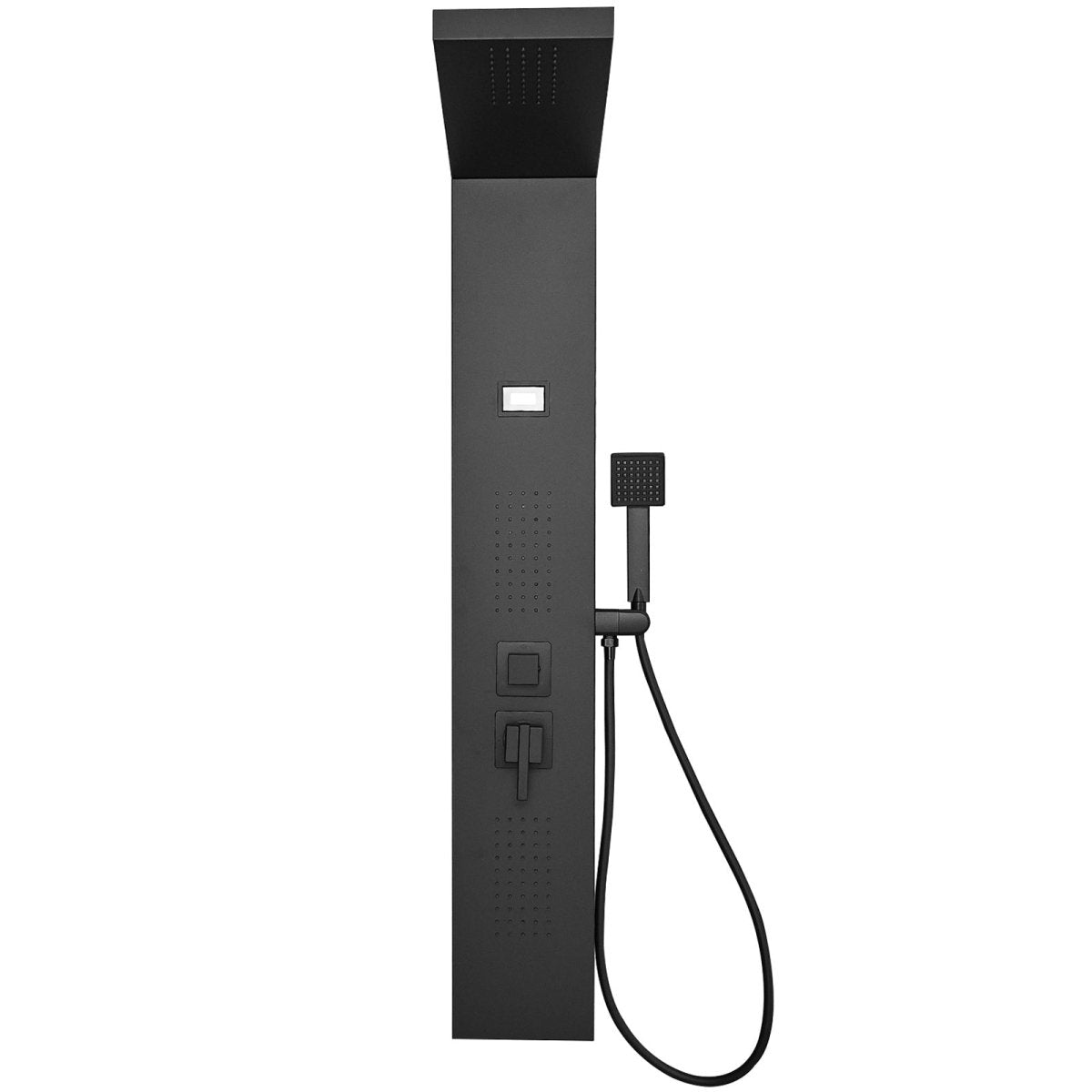 2-Jet Rainfall Shower Panel System in Stainless Steel Black - buyfaucet.com