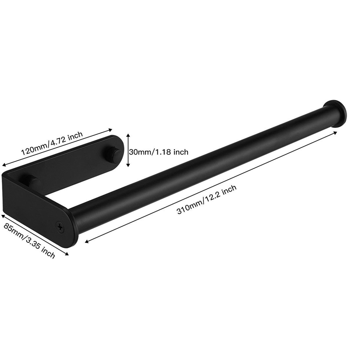 2 PCS Wall Mount under Cabinet Paper Towel Holder Black - buyfaucet.com