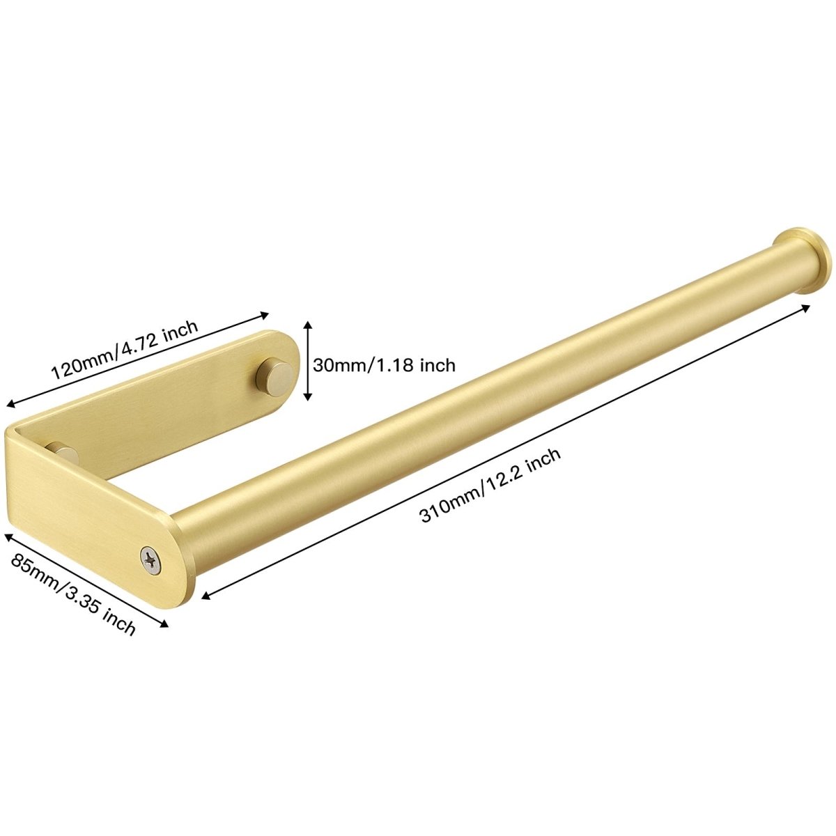 2 PCS Wall Mount under Cabinet Paper Towel Holder Gold - buyfaucet.com
