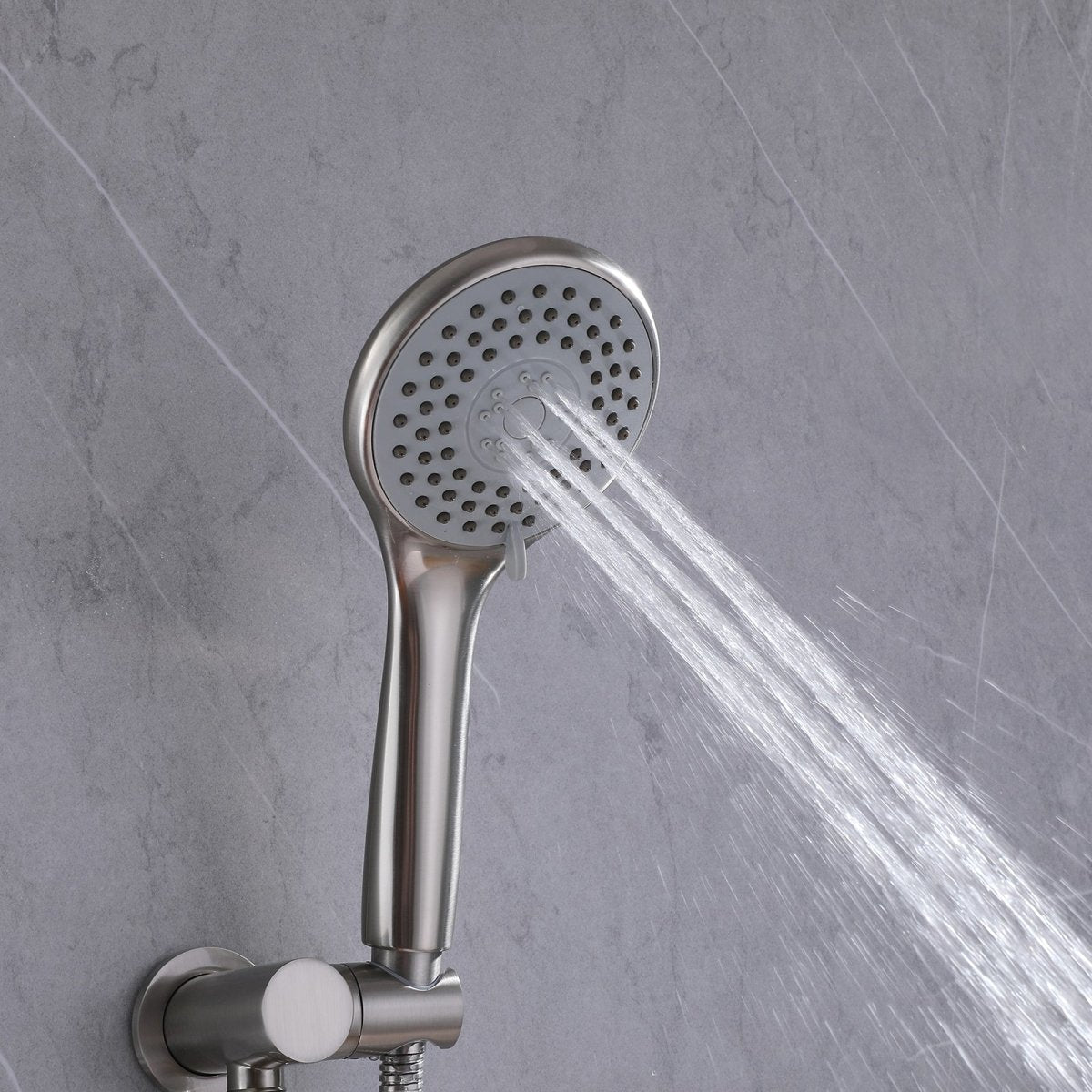 2-Spray Round High Pressure Shower Faucet Brushed Nickel - buyfaucet.com