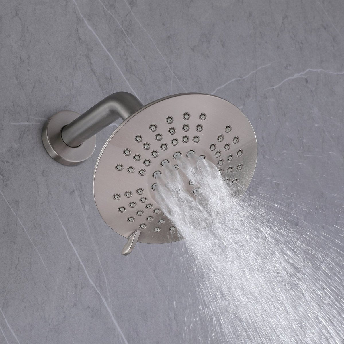 2-Spray Round High Pressure Shower Faucet Brushed Nickel - buyfaucet.com
