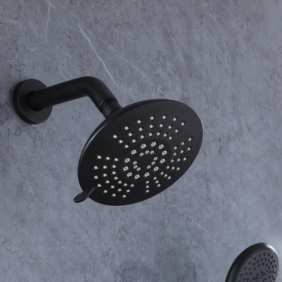2-Spray Round High Pressure Shower Faucet Matte Black - buyfaucet.com