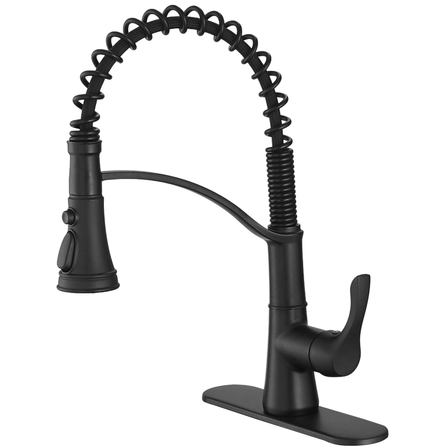 3 Spray High Arc Pull-Down Sprayer Kitchen Faucet Black - buyfaucet.com