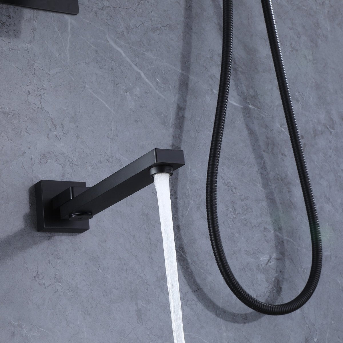 3-Spray High Pressure Tub and Shower Faucet Matte Black - buyfaucet.com