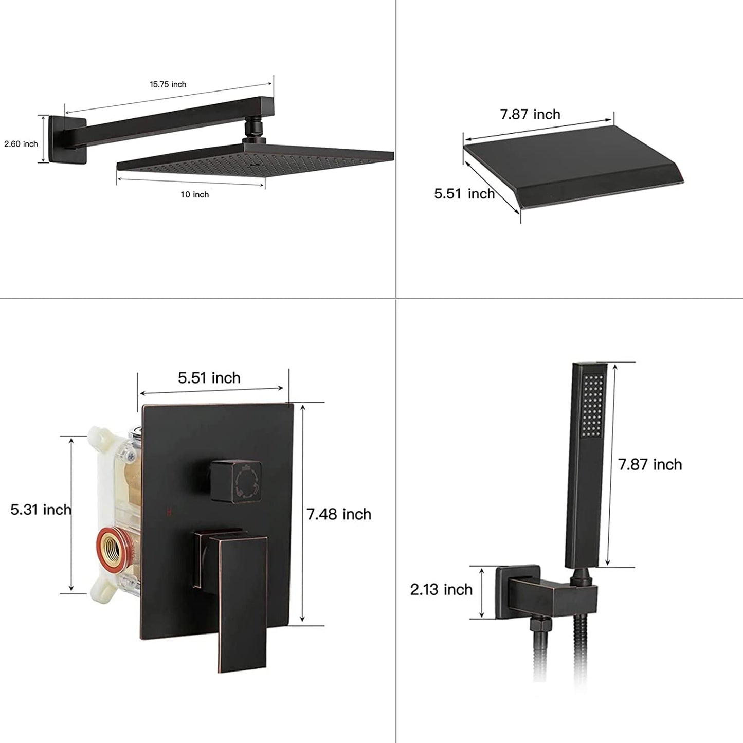 3-Spray Patterns Wall Mount Shower System Oil Rubbed Bronze - buyfaucet.com