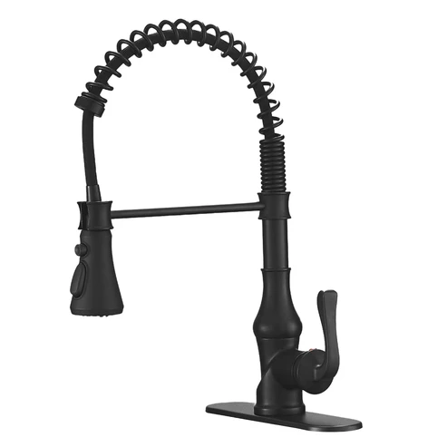 3 Spray Pull-Down Sprayer Kitchen Faucet Black - buyfaucet.com