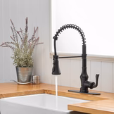 3 Spray Pull-Down Sprayer Kitchen Faucet Black - buyfaucet.com