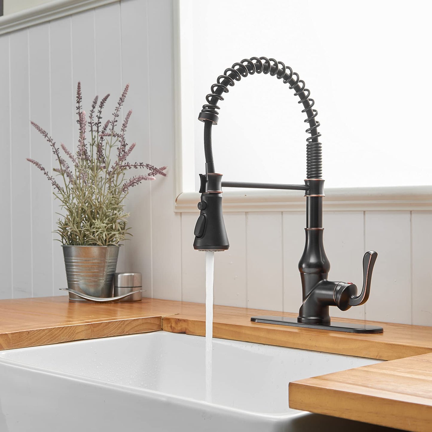 3 Spray Pull-Down Sprayer Kitchen Faucet Oil Rubbed Bronze - buyfaucet.com